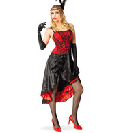 narrenwelt Kostüm CanCan Damen Kleid Tänzerin Rock mit Tunnelzug Moulin Rouge Fasching Gr 36 - 40