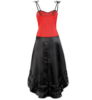 narrenwelt Kostüm CanCan Damen Kleid Tänzerin Rock mit Tunnelzug Moulin Rouge Fasching Gr 38