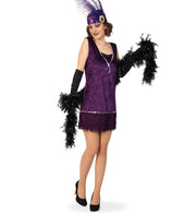 narrenwelt Kostüm Charleston Kleid lila Damenkostüm 20er Jahre  Fasching Great Gatsby Karneval