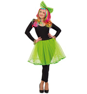 narrenwelt Kostüm Tüllrock Tutu grün Ballett Tütü Basic Tüll Rock Erwachsene Teenie Line Größe S - L Fasching