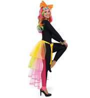 narrenwelt Kostüm Tüllrock bunt Tutu Ballett Tütü 1 tlg. mit Bindegürtel Basic Tüll Rock Erwachsene Teenie Line Fasching