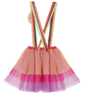 narrenwelt Kostüm Tüllrock Tutu Regenbogen bunt Ballett Tütü Basic Tüll Rock Teenie Line Fasching
