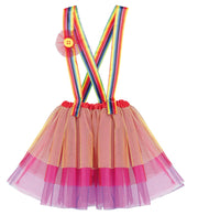 narrenwelt Kostüm Tüllrock Tutu Regenbogen bunt Ballett Tütü Basic Tüll Rock Teenie Line Fasching