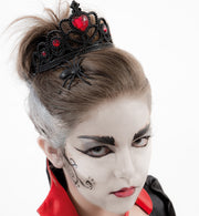 narrenwelt Diadem Angel schwarz mit Blutstein rot Krone Teufelin Vamp Halloween Darkness Cothic Königin Kostüm Accessoire