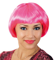 narrenwelt Perücke Party Cats pink SE Party glatt  Frisur Kurzhaar Bob Fasching Karneval Accessoire