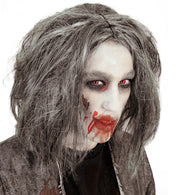 narrenwelt Perücke Zombie Mara grau Fasching Karneval Horror Halloween