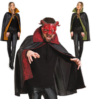 narrenwelt Kostüm Vampircape mit Stehkragen PB 1tlg  Paspel rot Umhang Horror  Halloween  Einheitsgröße Unisex
