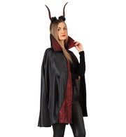 narrenwelt Kostüm Vampircape mit Stehkragen PB 1tlg  Paspel rot Umhang Horror  Halloween  Einheitsgröße Unisex