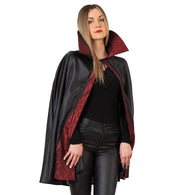 narrenwelt Kostüm Vampircape mit Stehkragen PB 1tlg  Paspel rot Umhang Horror  Halloween  Einheitsgröße Unisex
