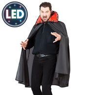 narrenwelt Kostüm Cape LED  Stehkragen PB 1tlg  Vampir Umhang Horror  Halloween  Einheitsgröße Unisex