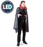 narrenwelt Kostüm Cape LED  Stehkragen PB 1tlg  Vampir Umhang Horror  Halloween  Einheitsgröße Unisex