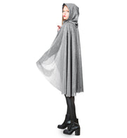 narrenwelt Kostüm Glamour Cape glänzend mit fließender Kapuze silber 1tlg Party Umhang sortiert Halloween Unisex