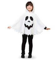 narrenwelt Kostüm Cape Kleiner Geist mit Kapuze und Kürbisgesicht 1 tlg. Umhang Überwurf  Halloween