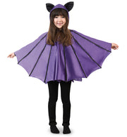 narrenwelt Kostüm Cape Fledermaus mit Kapuze und Fledermausohren 1 tlg. Umhang Halloween  Gr 128/140