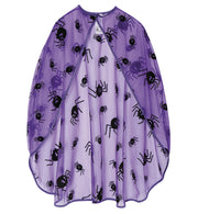 narrenwelt Kostüm Halloween Cape Kinder Umhang mit Spinnendruck 1 tlg. lila  Gr 128/140