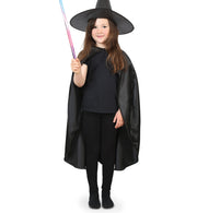 narrenwelt Kostüm Halloween Cape Kinder Umhang 1 tlg. schwarz  Gr 128/140