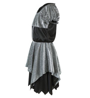 narrenwelt Kostüm Silber Hexlein Hexe Kleid Mädchen Hexenkleid Teenie Line Halloween