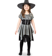 narrenwelt Kostüm Silber Hexlein Hexe Kleid Mädchen Hexenkleid Teenie Line Halloween