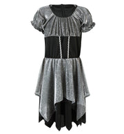 narrenwelt Kostüm Silber Hexlein Hexe Kleid Mädchen Hexenkleid Teenie Line Halloween