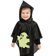 narrenwelt Kostüm Kleiner Geist Cape mit Kapuze nachtleuchtend 1 tlg. Umhang Überwurf  Halloween  Gr 104/116