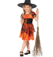narrenwelt Kostüm Halloweenhexe Hexe Halloween Kleid  orange Kleinkind  Mädchen 104 - 128