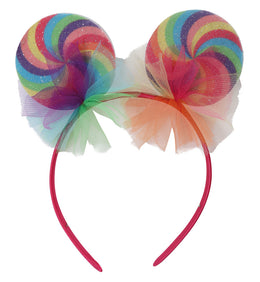 narrenwelt Haarreif Candy Lollipop Bonbon Regenbogen Rainbow Party Accessoires Haarschmuck