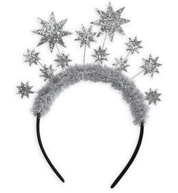 narrenwelt Haarreif Glitzersterne silber Sterne Engel Kopfschmuck Glitzer Weihnachten Accessoires