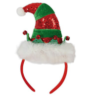 narrenwelt Haarreif Weihnachtself Minihut Elf Wichtel Mütze mit Pailetten Weihnachten Nikolaus Accessoires