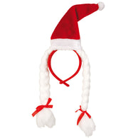 narrenwelt Haarreif mit Zöpfen Nikolaus Mütze Weihnachtsmütze Kostüm Accessoires