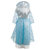 narrenwelt Kostüm SCHNEE PRINZESSIN Kleid blau mit abnehmbarer Schleppe Mädchen Gr. 104-128