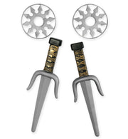 narrenwelt  Ninja - Set 4 tlg Ninjaset Messer ca 24 cm Kinder  Ninja Kostüm Accessoires