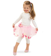 narrenwelt Kostüm Tüllröckchen Blumen - Rock Baby Kostüm Tutu Kleinkind rosa Gr. 104 Fasching