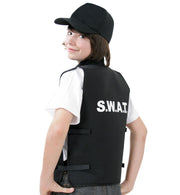 narrenwelt S.W.A.T Weste Swat Police Weste schwarz Kinder Größen: 152