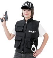 narrenwelt S.W.A.T Weste Swat Police Weste schwarz Kinder Größen: 128