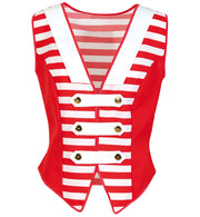narrenwelt Kostüm Weste rot/weiß Damen 1tlg. Oberteil Köln  Karneval Motto Party