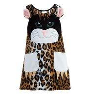 narrenwelt Kostüm Kätzchen Kleid Trägerkleid 1 tlg. mit Taschen Baby Kinderkostüm Plüsch Gr. 98-104 Karneval Fasching