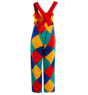 narrenwelt Kostüm Latzhose Clown 1 tlg. mit Taschen Baby Kinderkostüm Polar Fleece Gr. 98-116 Karneval Fasching