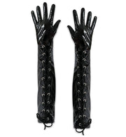 narrenwelt Lack Handschuhe Lackhandschuhe ca. 52 cm lang schwarz