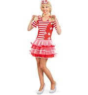 narrenwelt Kostüm Kleid Köln rot/weiß Damen 1tlg. mit Tüllrock  Gr. 36-40 Karneval Motto Party