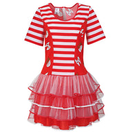 narrenwelt Kostüm Kleid Köln rot/weiß Damen 1tlg. mit Tüllrock  Gr. 36-40 Karneval Motto Party