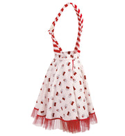 narrenwelt Kostüm Latzrock rot/weiß Latzerock 1tlg. Rock mit Köln Wappen und Dom Print  Karneval Motto Party