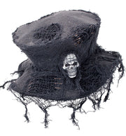 narrenwelt Hut Zombie Zombiehut mit Totenkopf und Spinnweben Hexerhut Horror Halloween Gothic ca 60cm Erwachsene