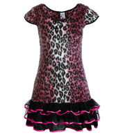narrenwelt Kostüm Pink Leopard Plüsch Leo Kleid Damen Gr. 34-44 Fasching