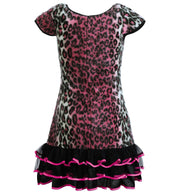 narrenwelt Kostüm Pink Leopard Plüsch Leo Kleid Damen Gr. 34-44 Fasching