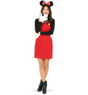 narrenwelt Kostüm Latzrock rotComic Maus Miki Rock mit Latz A-Linie Damen  Karneval Motto Party Gr S - L