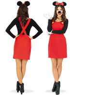 narrenwelt Kostüm Latzrock rotComic Maus Miki Rock mit Latz A-Linie Damen  Karneval Motto Party Gr S - L