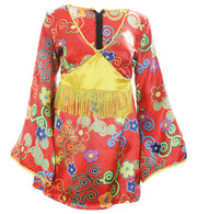 narrenwelt Hippie Eve Kleid mit Gürtel,Stulpen + Stirnband Gr. 36