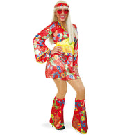 Hippie Eve Kleid mit Gürtel,Stulpen + Stirnband Gr. 44