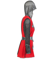 narrenwelt  Kostüm-Jeanne d'Arc Damen Oberteil mit Kapuze und Gürtel-Gr. 42