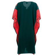 narrenwelt Kaftan Devil Halloween Teufel Überwurf mit Spinnen Einheitsgroesse Unisex